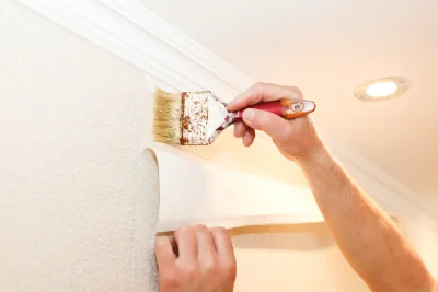 Pose de papier peint à Orieux — revêtements muraux et toiles de verre